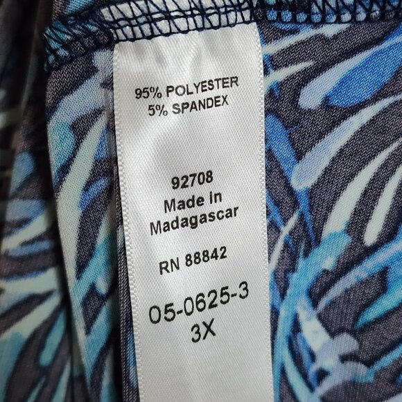 Catherines Dress Womens Plus Size 3X Blue Tie Waist Midi Summer Stretch Surplice - Picture 5 of 6